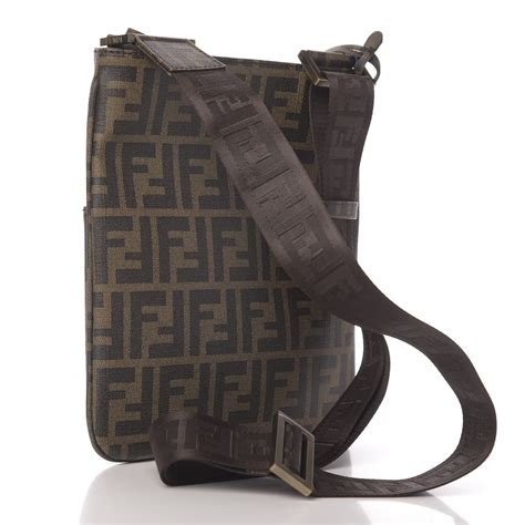 fendi zucca spalmati messenger bag|FENDI Zucca Spalmati Messenger Bag Tobacco .